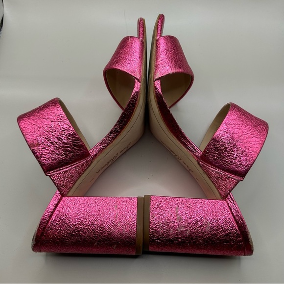 Sam Edelman Delaney Metallic Leather Mules. Size 7 Pom Pink - Picture 12 of 14